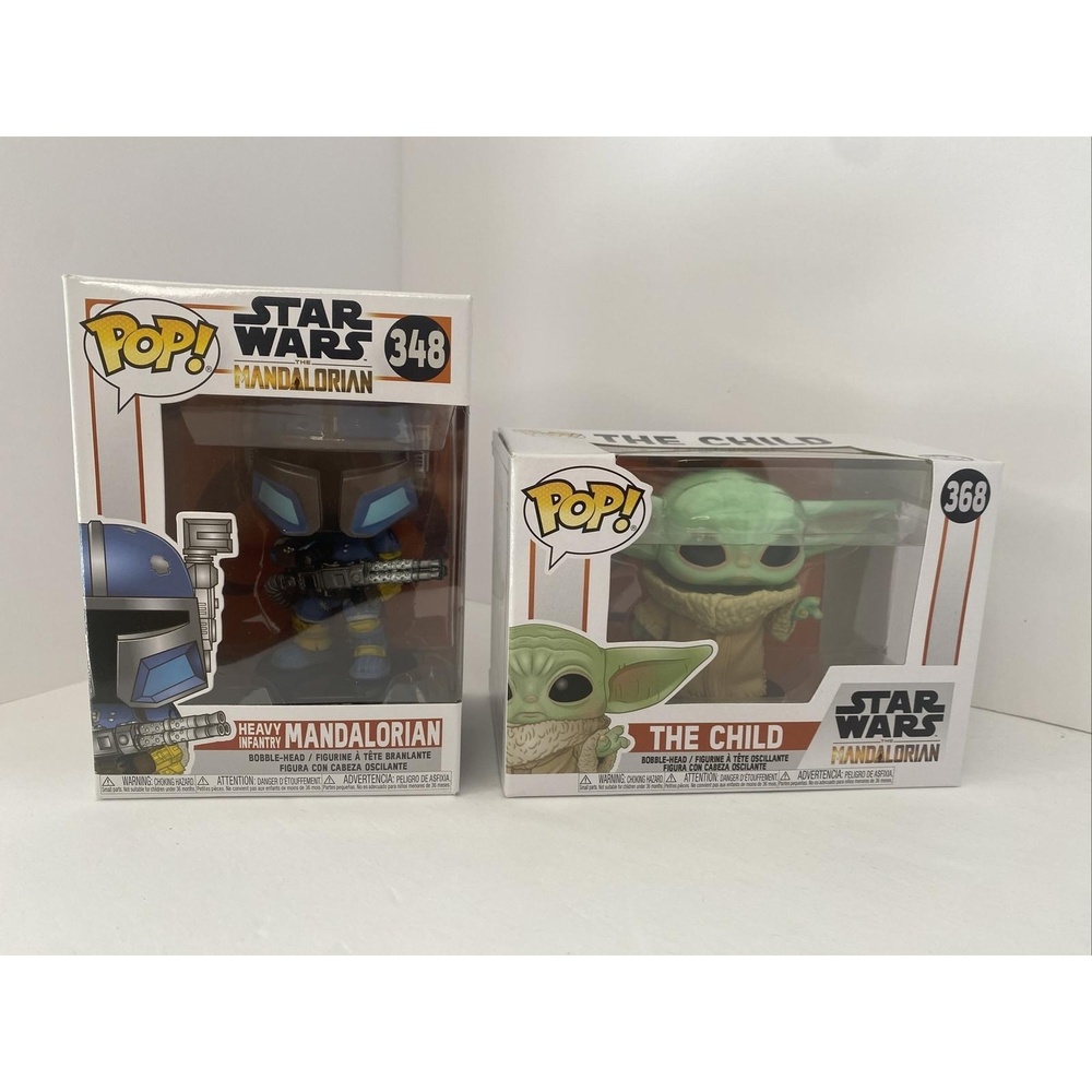 Funko Pop! Star Wars The Mandalorian Heavy Infantry 348 The Child 368 Lot of 2